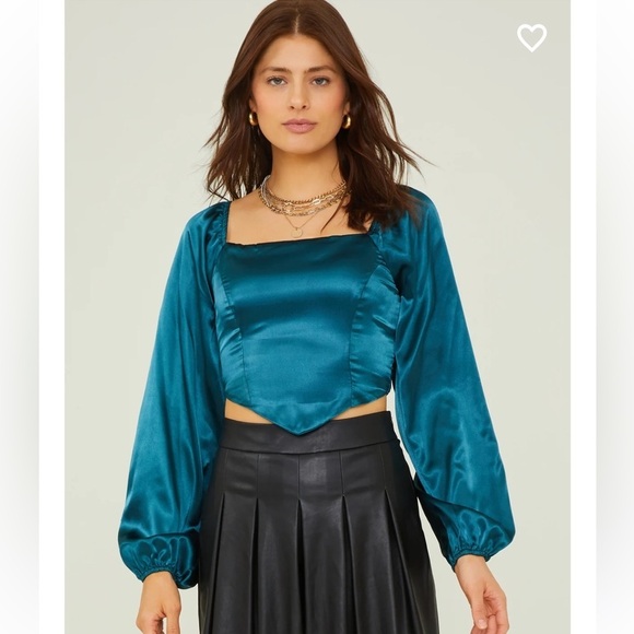 New with tags Altar’d state calli satin corset top in hunter - Picture 3 of 4